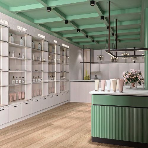 Greenish Kitchen Design in Villa